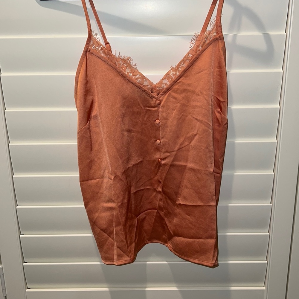 Adore Me Coral Silk Top